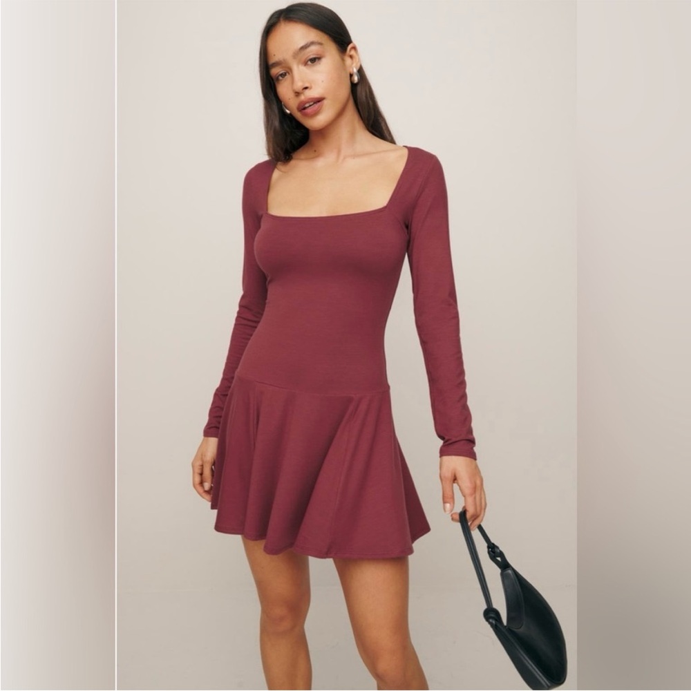 NWOT Reformation Coen Long Sleeve Drop Waist Minidress Size Medium